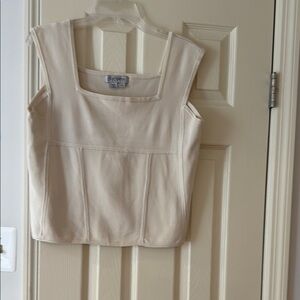 Kay Unger Cream Boxy Tank Top, size XL